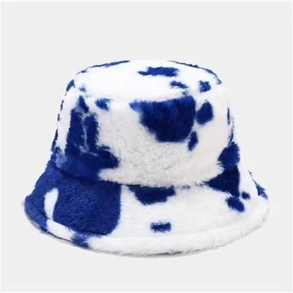 Plush Fisherman Hat for Women's Autumn and Winter Fashion Geometric Printing Warm and Cold Resistant Basin Hat GC2387