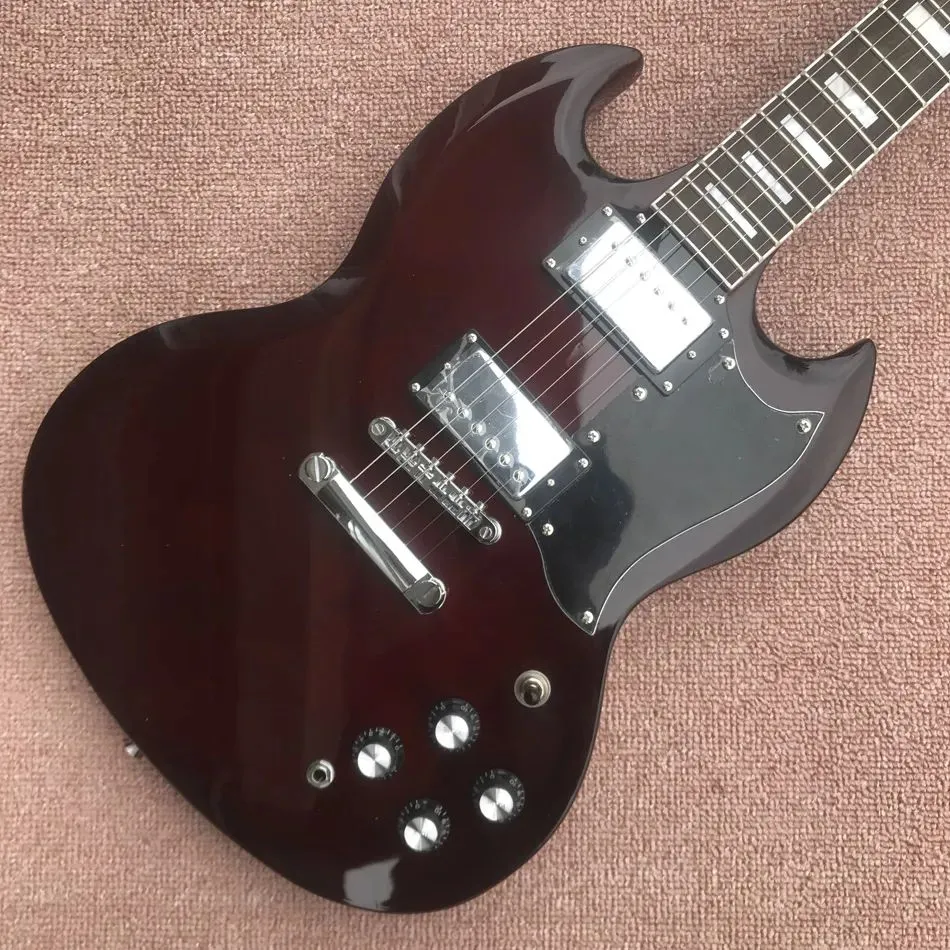 Anpassad SG Electric Guitar, Chrome -hårdvara, Rosewood Fingerboard, gratis frakt 00