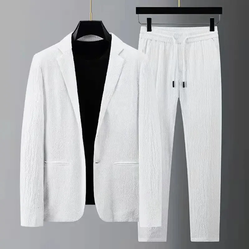 Męskie garnitury Blazers Men Suit String Spodnie