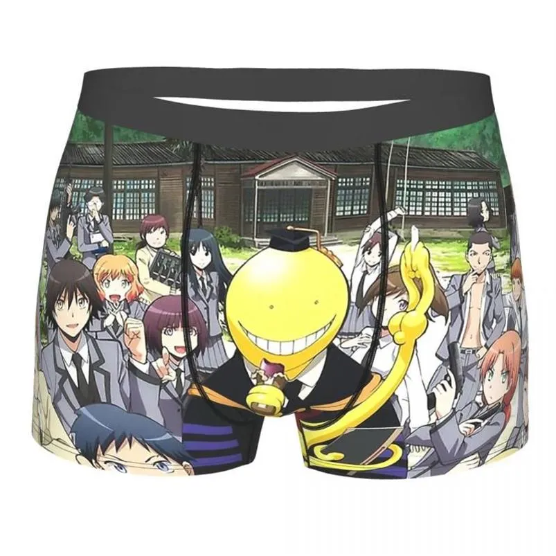 Assassinato sala de aula anime japão cuecas respirável calcinha masculina confortável shorts boxer briefs159m