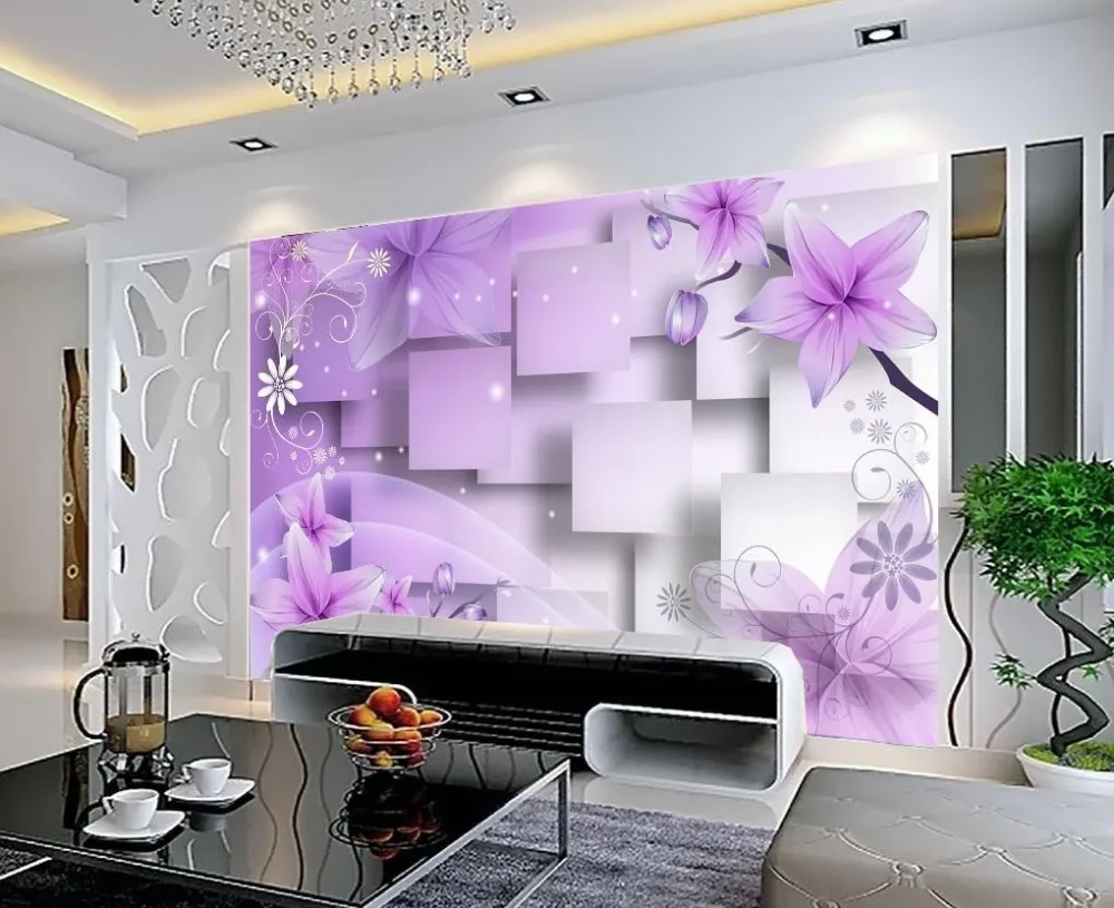 Custom 3D Wallpaper, Continental Bedroom Living Room Wall Background ...
