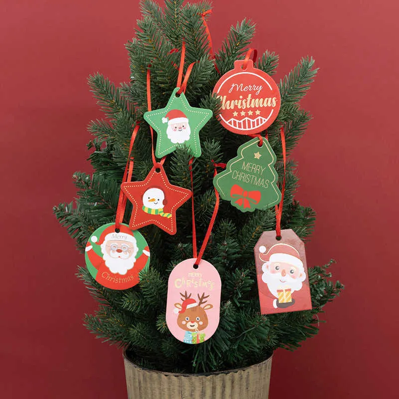 Factory Outlet New Creative Small Card Cute Cartoon Christmas Tree Hanger Display Window Interior Decoration DIY Pendant
