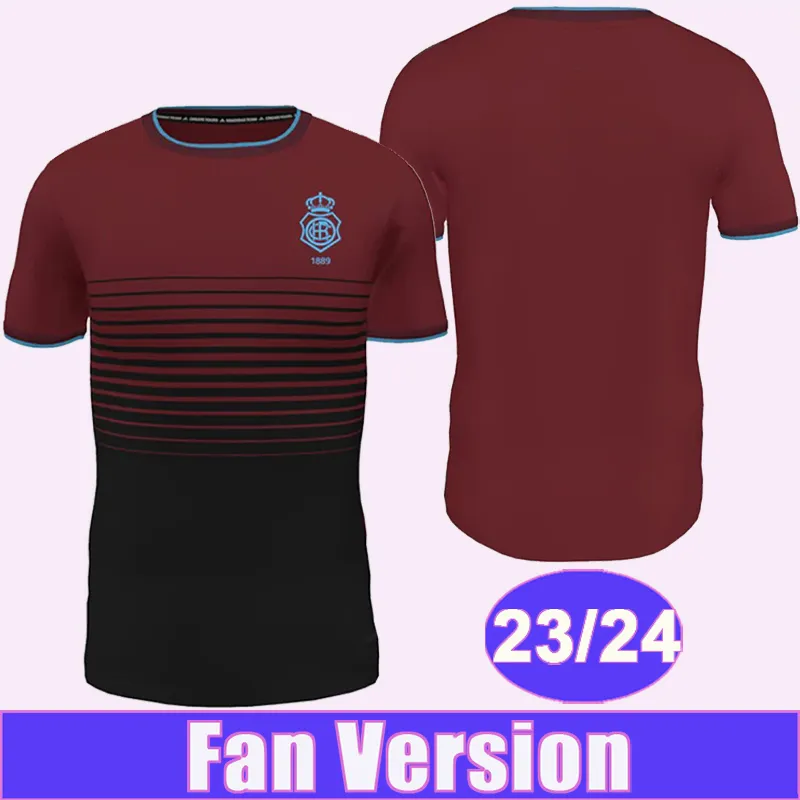 23 24 Huelva Soccer Jerseys Away Red Football Shirts Short Sleeve Uniforms