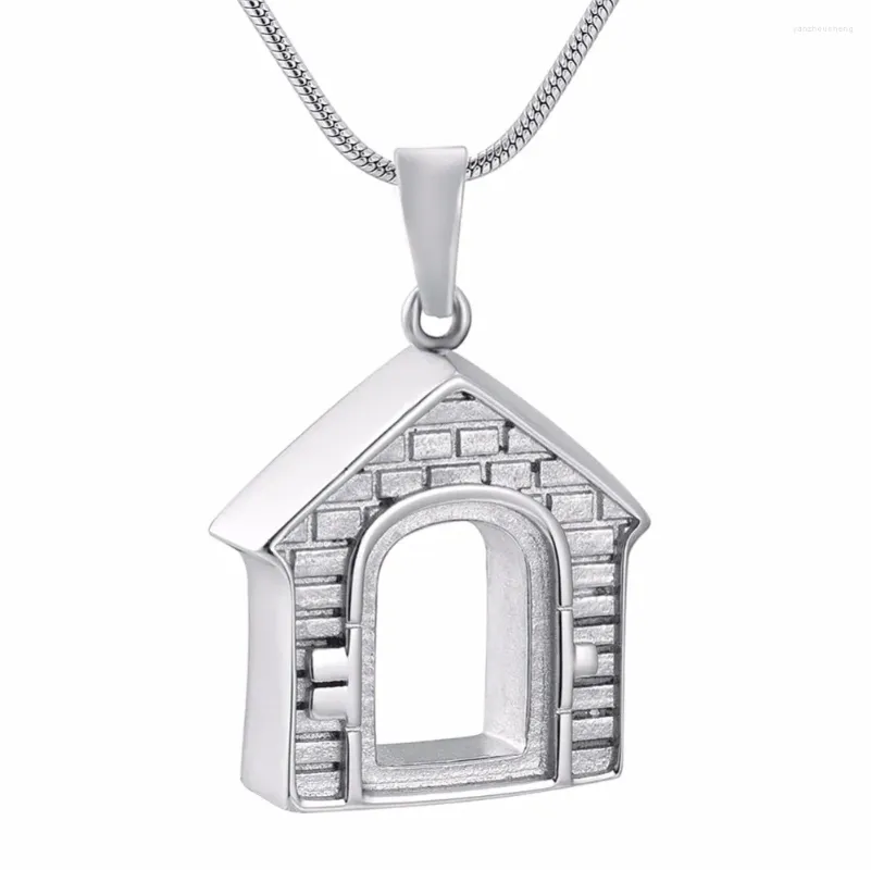 Pendentif Colliers IJD9907 Famille Mémoire Souvenir Bijoux Maison En Acier Inoxydable Memorial Urne Tenir Crémation Cendres Collier Médaillon