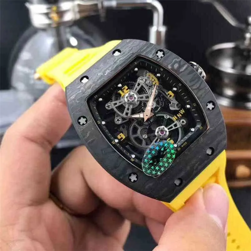 Luxe horloge Horloge Carbon horloge Datum Wijnvat Vrije tijd Zakelijk 17-01 Automatische Fiber Tape Heren