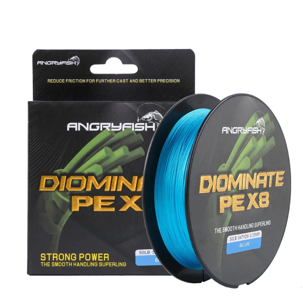 Braid Line Angryfish Diominate PE X8 FISH LINE 527yds/500m 8 Strängar Fiske Line Multifilament PE Line 18 20 30 40 50 LB 231016