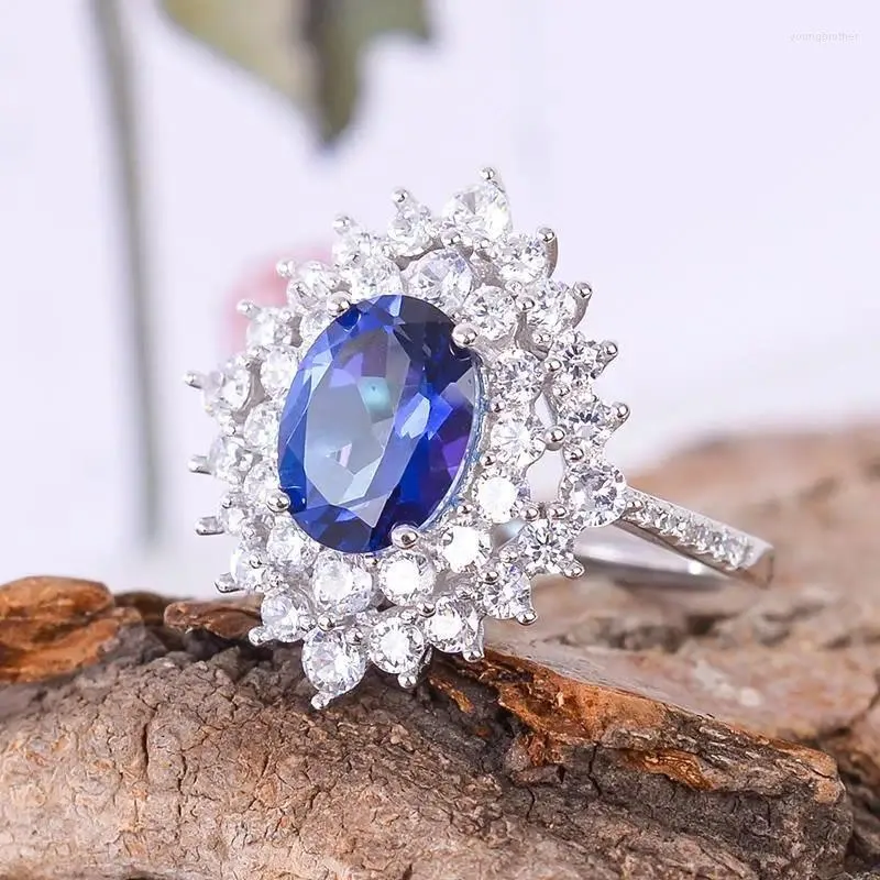 Cluster Rings KJJEAXCMY Fine Jewelry Wholesale 925 Sterling Silver Ring Girls Multicolored Inlay Natural Tanzanite Color Topaz Rose G