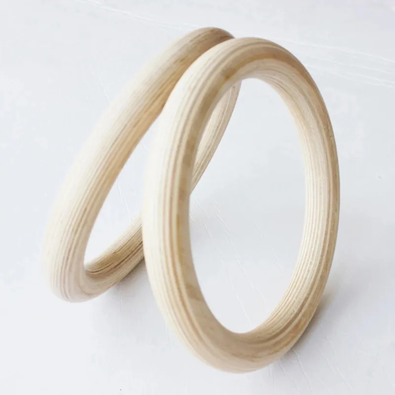 Gymnastic Rings 1pair/lot wood wooden 1.1" Portable Gymnastics Rings home fitness Gym crossfit strength training 231012