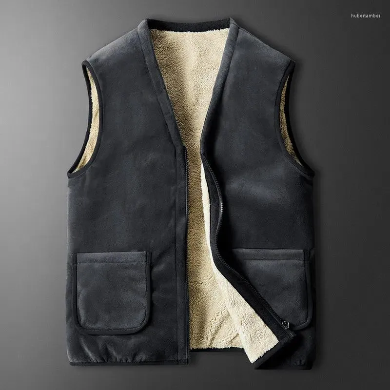 Gilets pour hommes Plus Taille Automne Hiver Hommes Chaud Polaire Gilet Hommes Gilet Casual Veste Sans Manches Velours Épais