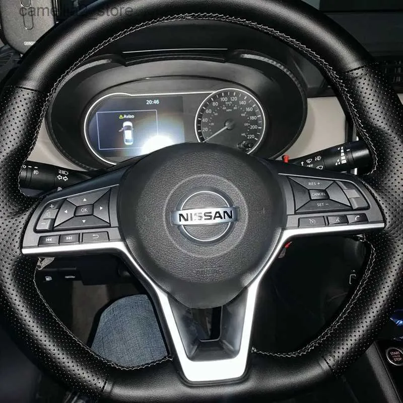 DHgate.com:Black Leather Car Steering Wheel Cover Non-Slip