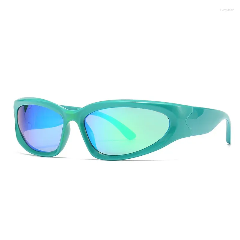 サングラスOulylan Oval Cat Eye Y2K女性パーソナリティシンプルな明るい色パンクサングラス男性ファッションスポーツSun Glases UV400