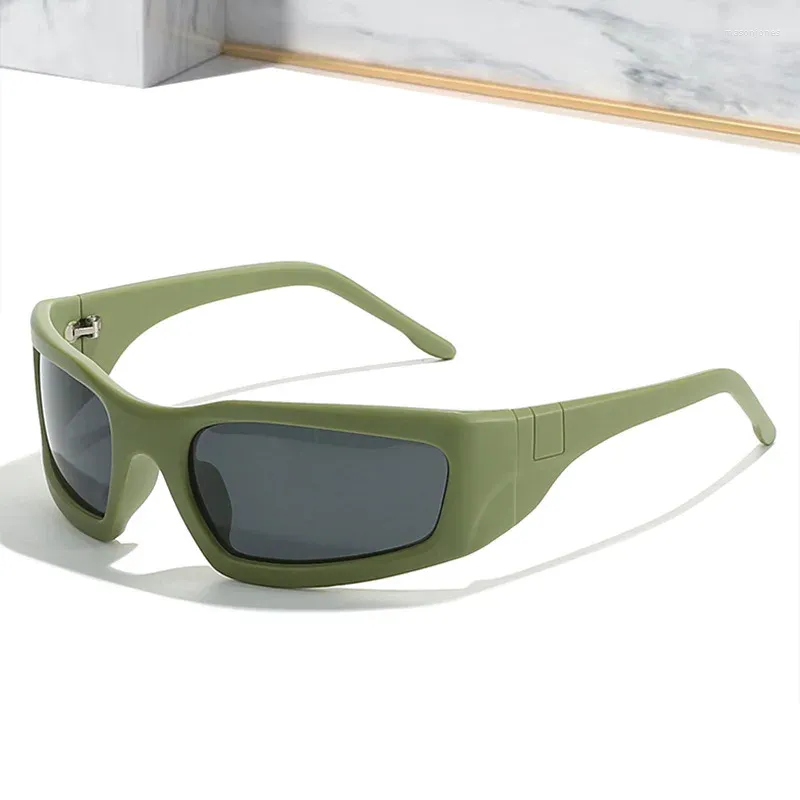 Gafas de sol Steampunk para ciclismo, gafas deportivas polarizadas para mujer, estilo Punk Y2K, sol envolvente, gafas de seguridad Uv400 para hombre