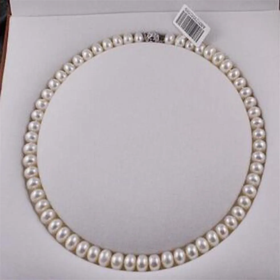 necklace Natural Freshwater Pearl Necklace 42cm Genuine Pearl Choker Classic Knotted Pearl Necklace Mother Wife Gift3103