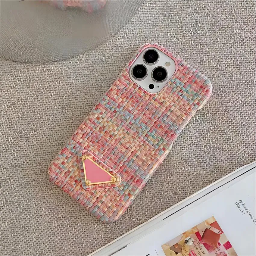 Woven Pattern Designer iPhone Case for iphone 15 pro max 14 13 11 12 plus High Quality gift for lady