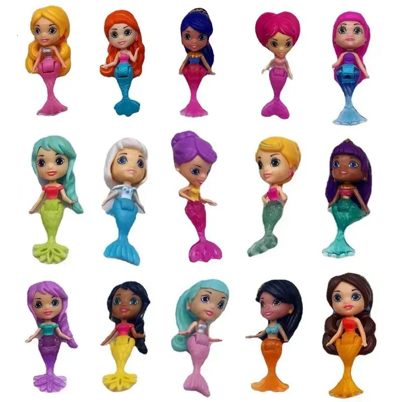 Dolls 6cm Cute Mini Mermaid 10 Items Lot Miniature Accessories Animal Education Kids Toys Birthday Present Gifts Free 231016