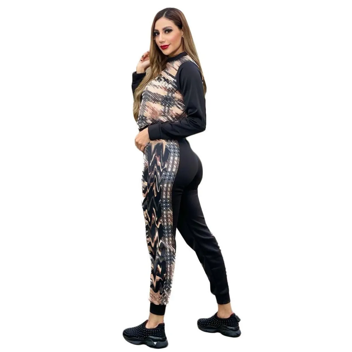 Two Piece Pants Tracksuit Women Casual Zip Jacket and Sweatpants Sets Casual Outfits Free Ship