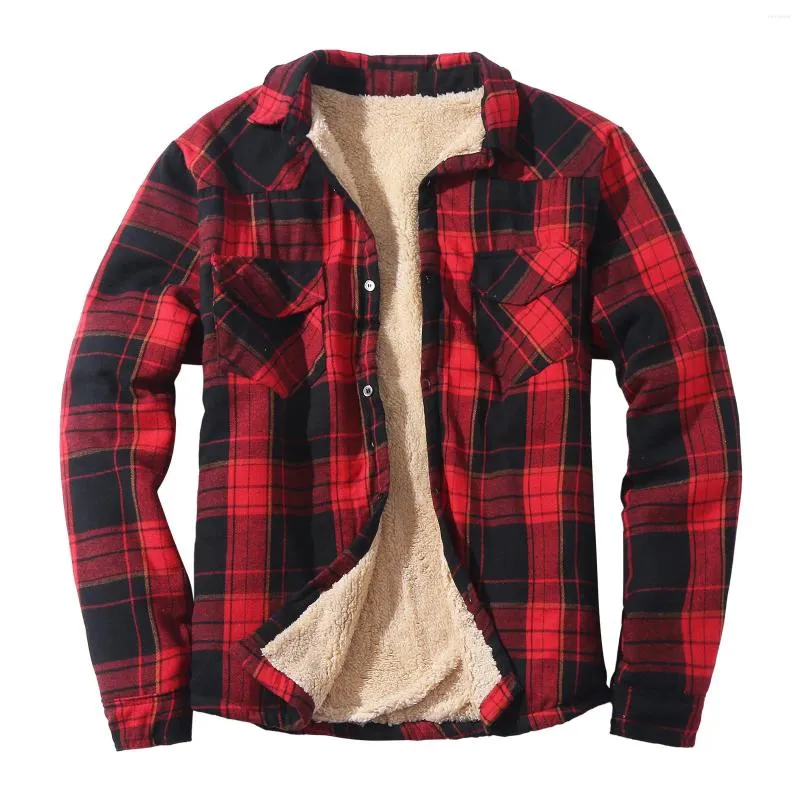 Herenjacks winter plaid trui trui capuchon koude jas koude jas ritsjack herfst fleece warme kleren geruite gebreide jumper