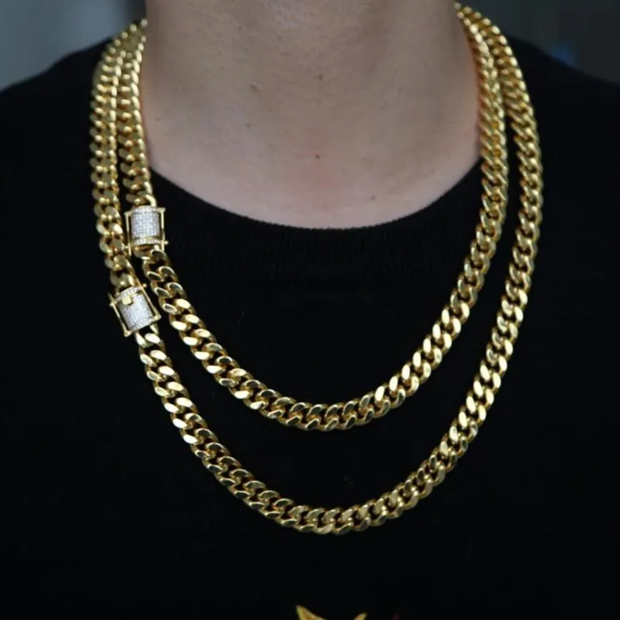 Hänge halsband mode hip hop män halsband kedja guld fylld trottoark kubansk lång länk choker manlig kvinnlig collier smycken 61 cm 71cm267n