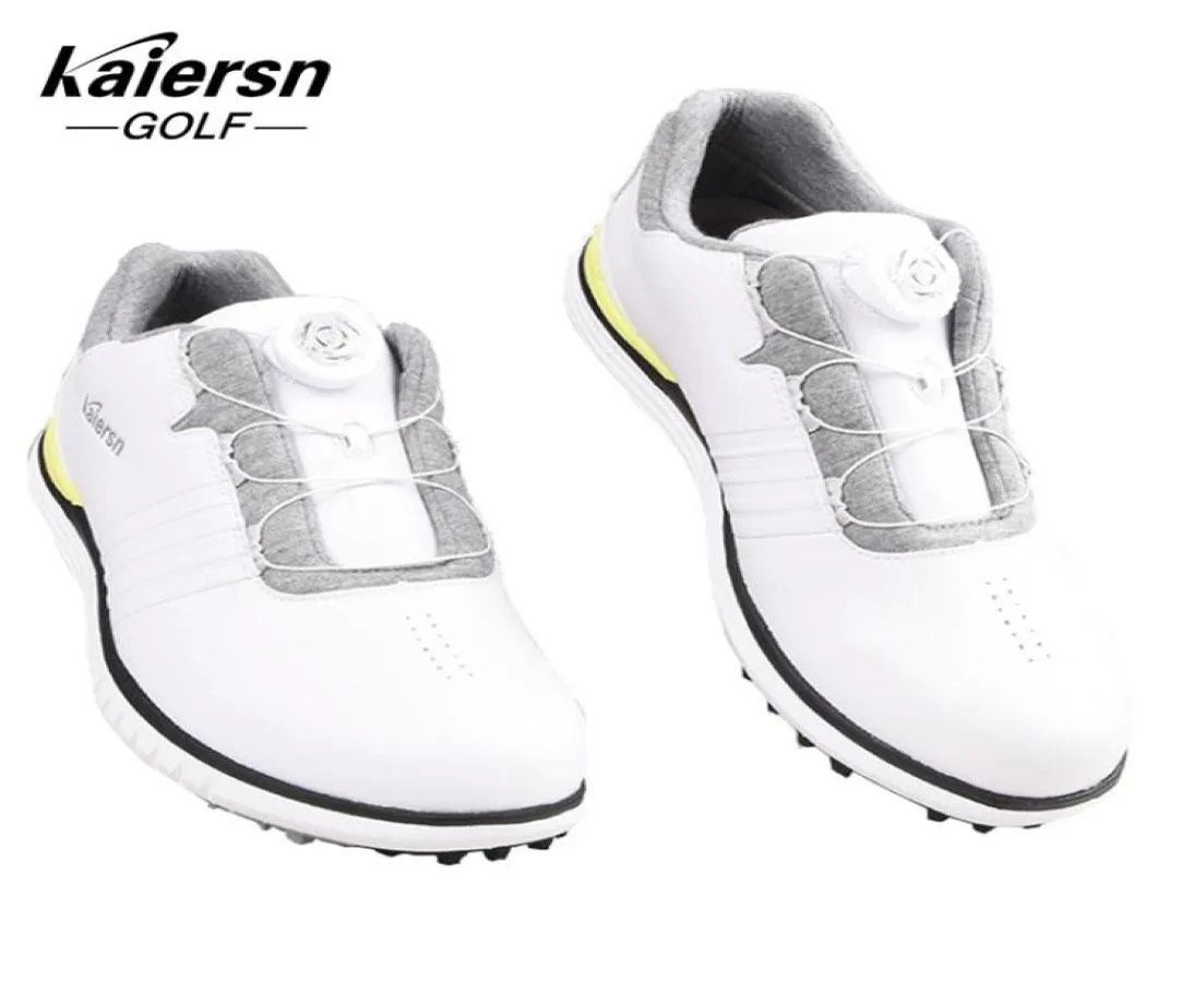 Kaiersn Golf Ayakkabıları Erkekler Su Geçirmez Spor ayakkabıları düğmeleri toka ayakkabı örgü astar nefes alabilen kayma dirençli spor ayakkabılar erkek dış mekan 27191369