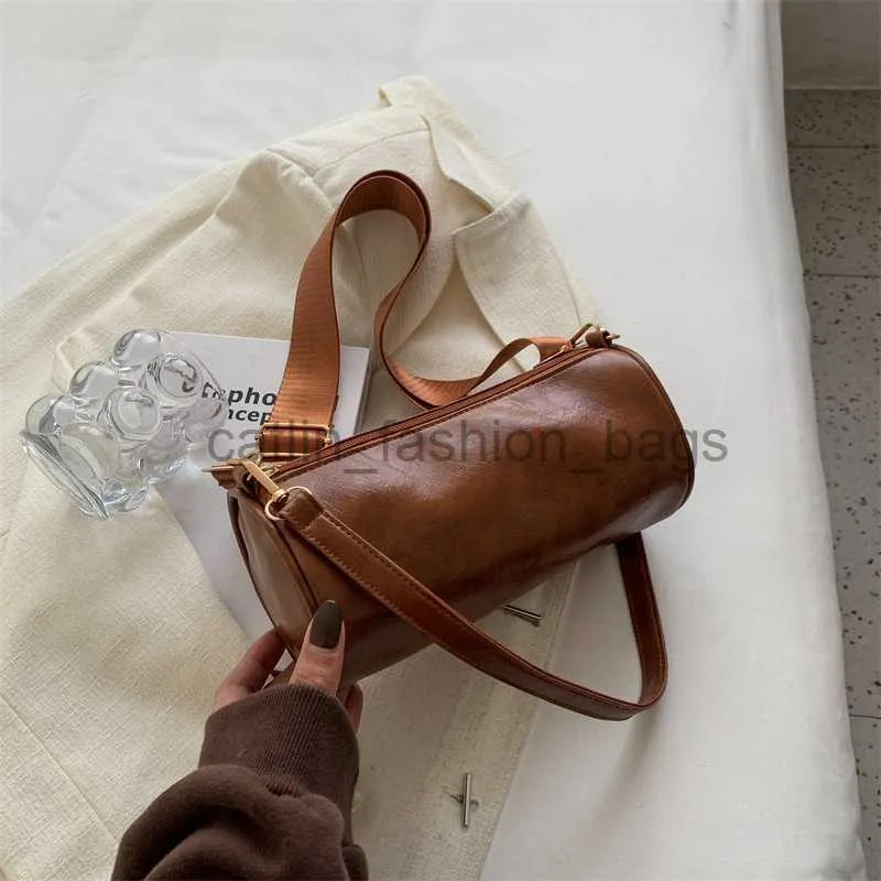 Umhängetasche, beliebtes Design, modischer Schultergurt, Umhängetasche für 2023, neue fortschrittliche Zylinder-Eimertaschecatlin_fashion_bags