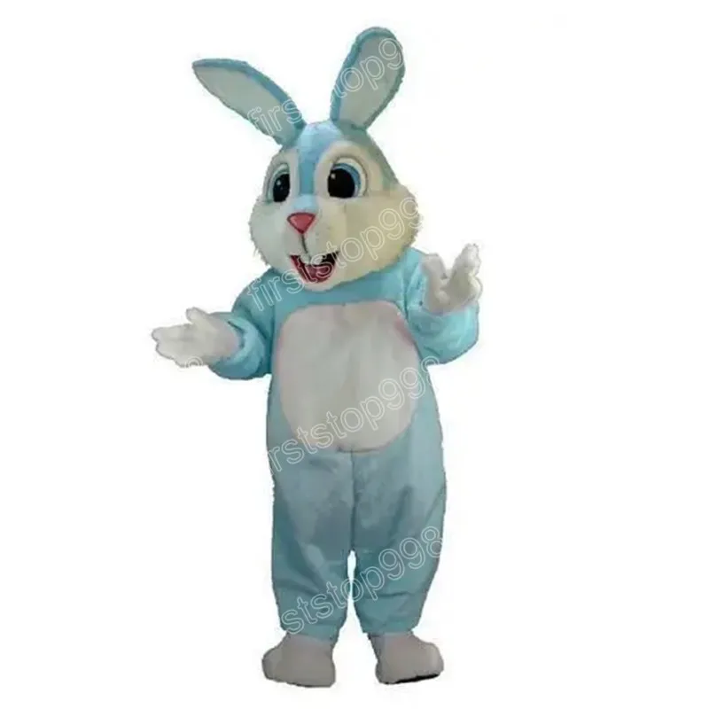 Costume de mascotte de lapin bleu d'Halloween, personnage de thème animé de dessin animé de qualité supérieure, taille adulte, fête de Noël, tenue de publicité extérieure