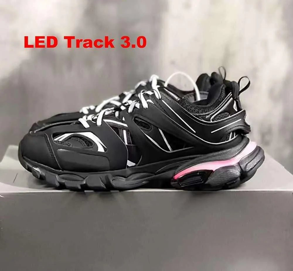 Schuhe Kleid Designer Led Track 3 3.0 Schuh Männer Frauen Sneakers Triple Schwarz Weiß Rosa Blau Orange Gelb Grün Tess.s. Gomma Sneaker verfolgt Sport