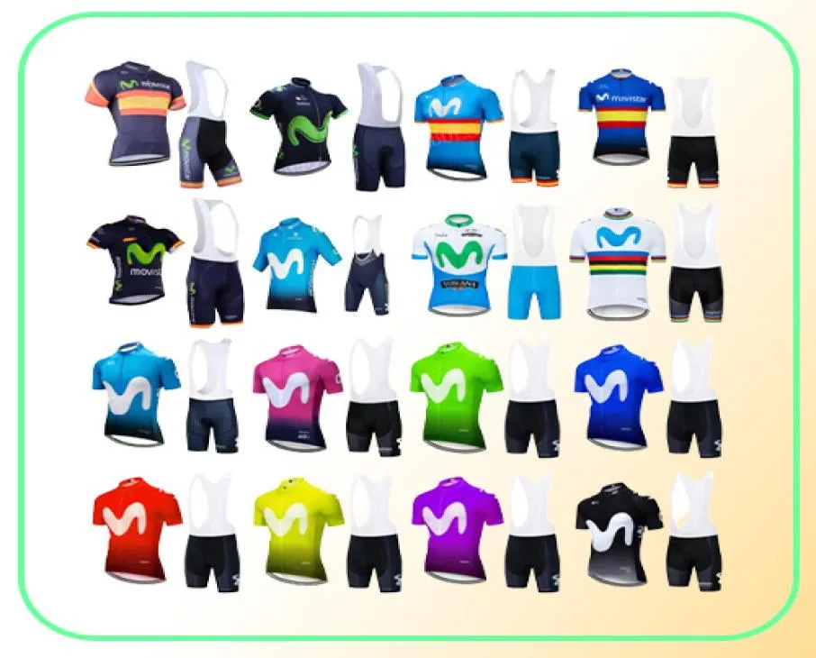 MOVISTAR Team Cycling Short Sleeves Jersey Trägershorts Sets Radtrikot MTB Ropa Ciclismo Herren Radfahren Maillot Culotte Kleidung6926416