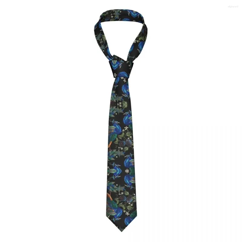 Gravatas borboletas pavões homens gravata de seda poliéster 8 cm clássico tropical floral exótico gravata para camisa acessórios gravatas negócios