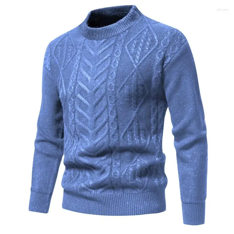 남자 조끼 2023 캐주얼 스 플라이 싱 둥근 목 갈비뼈 니트 자카드 디자인 긴 소매 스웨터 탑