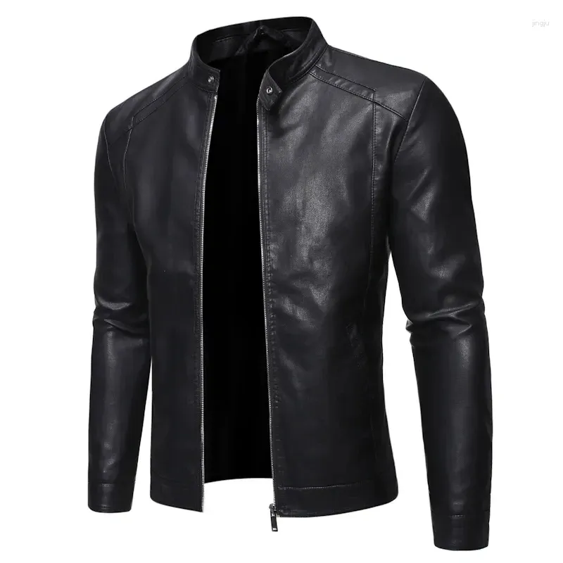 Men's Jackets Imitation Leather Jacket Motorcycle 8Xl Black Coat Fashion Pu