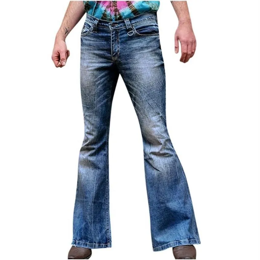 Jeans voor heren Heren Big Flared BootCut-beenbroek Losse mannelijke ontwerper Klassieke denim Bell Bottom voor heren Hosen Herren2667