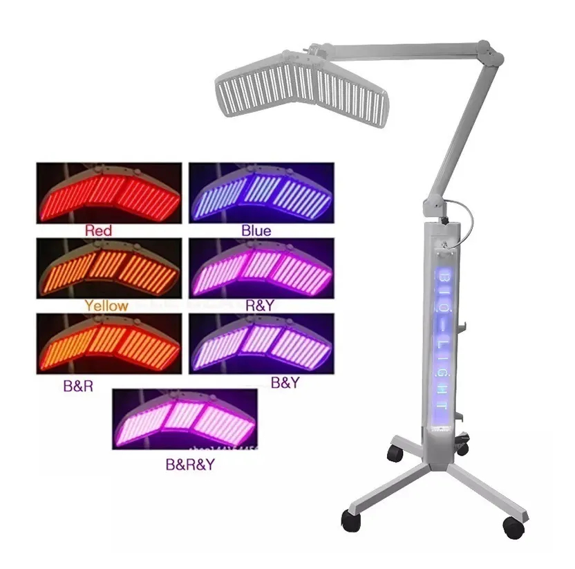 LED Rajeunissement de la Peau Top qualité Sol Permanent Professionnel LED pdt bio-luminothérapie machine Rouge Bleu Lumière Thérapie par la lumière Infrarouge