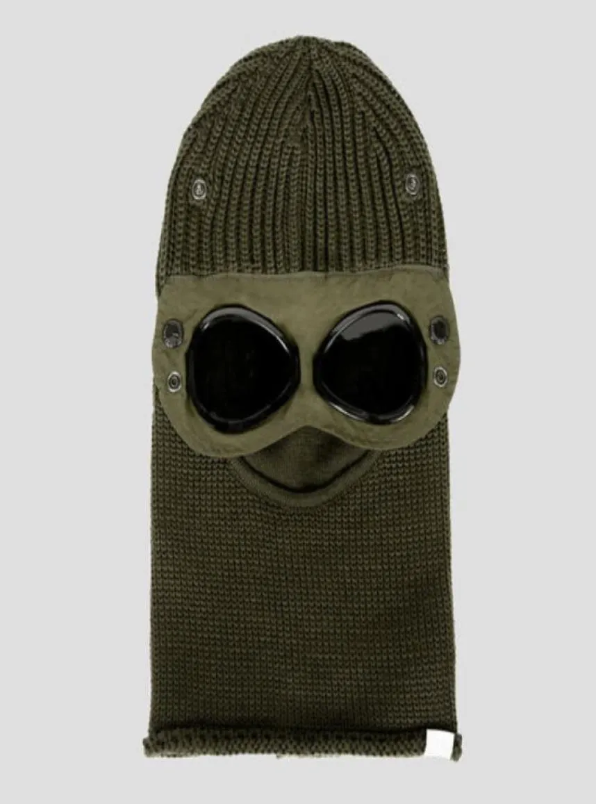 Goggle Balaclava Extra Fine Merino Wool Beanie Knit Hat Men Cap Outdoor Windbreak Hood Retains Heat Skull Caps Black Army Green5159877