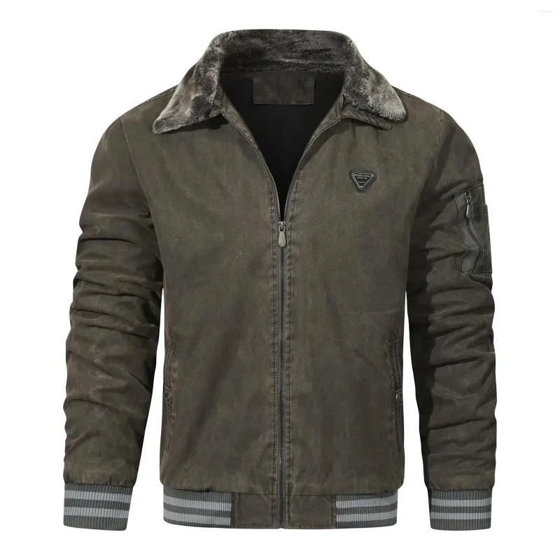 Chaquetas para hombres Ropa para hombre Chaqueta de invierno grande y alta Collar de solapa inclinado con cremallera Abrigos de pie Hombres