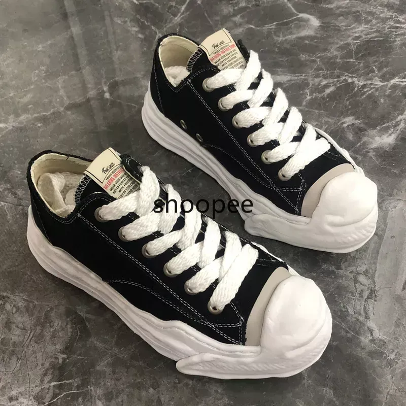 Designer originale High Street Mmy Scarpe di tela con fondo spesso Mihara Sneakers da uomo Lace-up Yasuhiro Scarpe casual da uomo Stivali da donna con scatola