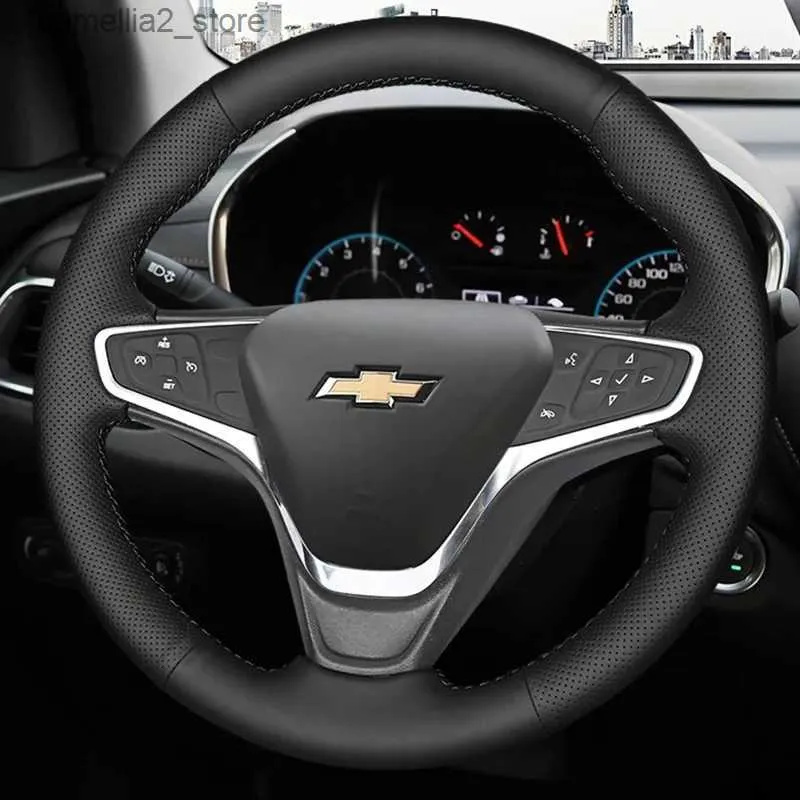 Couvre Volant Personnalisez la couverture de volant de voiture en cuir microfibre antidérapant respirant pour Chevrolet Malibu XL 2015-2019 Equinox 2017-2019 Q231016