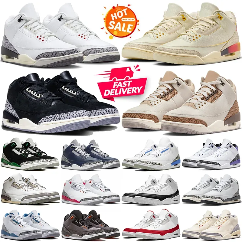 Palomino Jumpman 3 3s basketbalschoenen heren dames White Cement Wizards Mocha Black Cat Lucky Green UNC Fire Red Dark Iris heren trainers outdoor sport sneakers