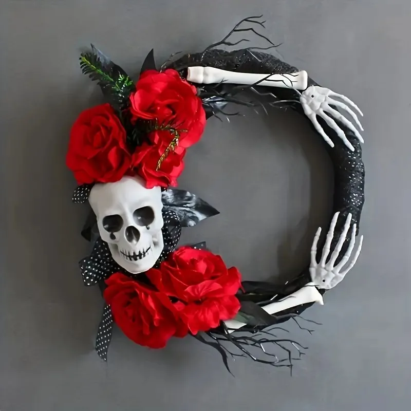 Couronne de tête de crâne de Festival fantôme d'halloween, couronne créative d'art, accessoires d'arrangement de scène d'halloween, accessoires de photographie