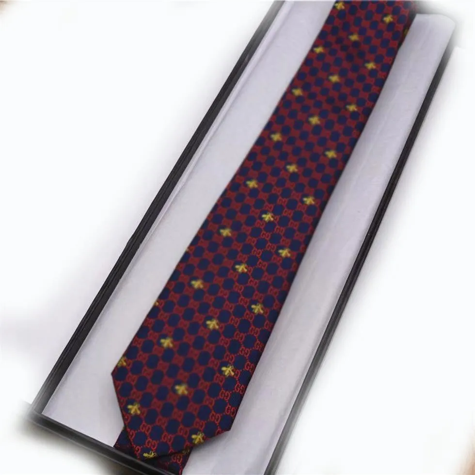 豪華なメンズ100％シルクタイジャクアードヤーン染めのネクタイ標準ブランドギフトボックスパッケージ298i