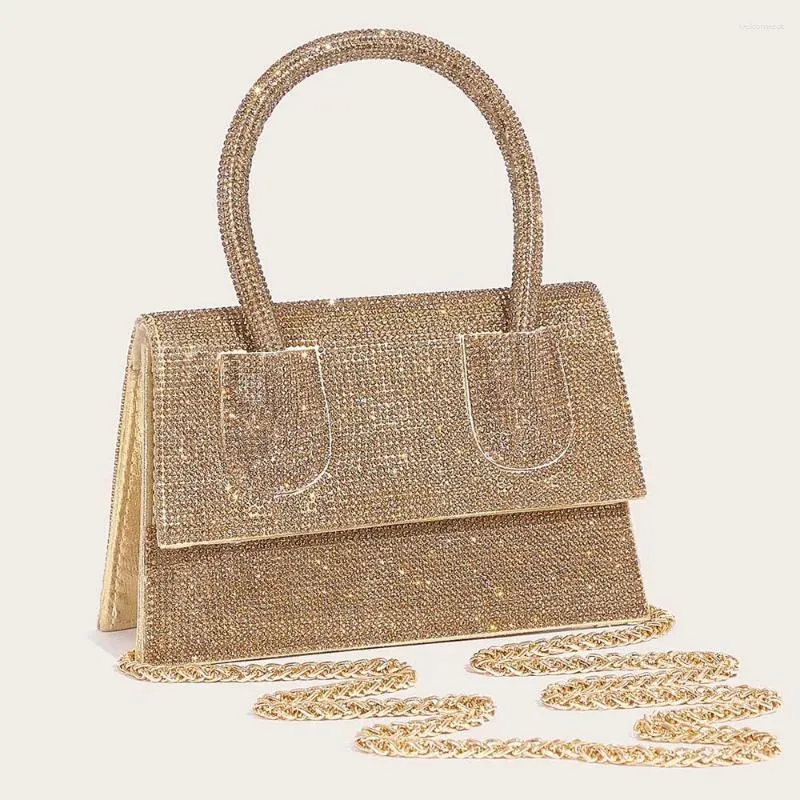 Avondtassen Mode Strass Tas Pailletten Glitter Koppelingen Bruiloft Portemonnees Vrouwelijke Gouden Feest Mini Schouder Tote Handtassen Voor Vrouwen