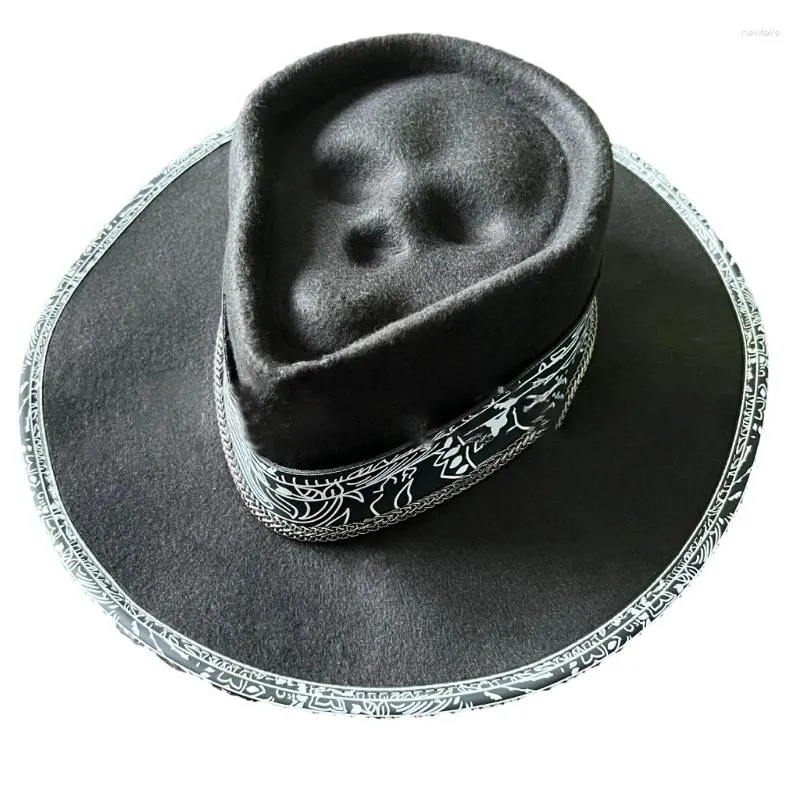 Unisex Sunproof Cowboy Rustler Hat Co With Skull And Death Pattern