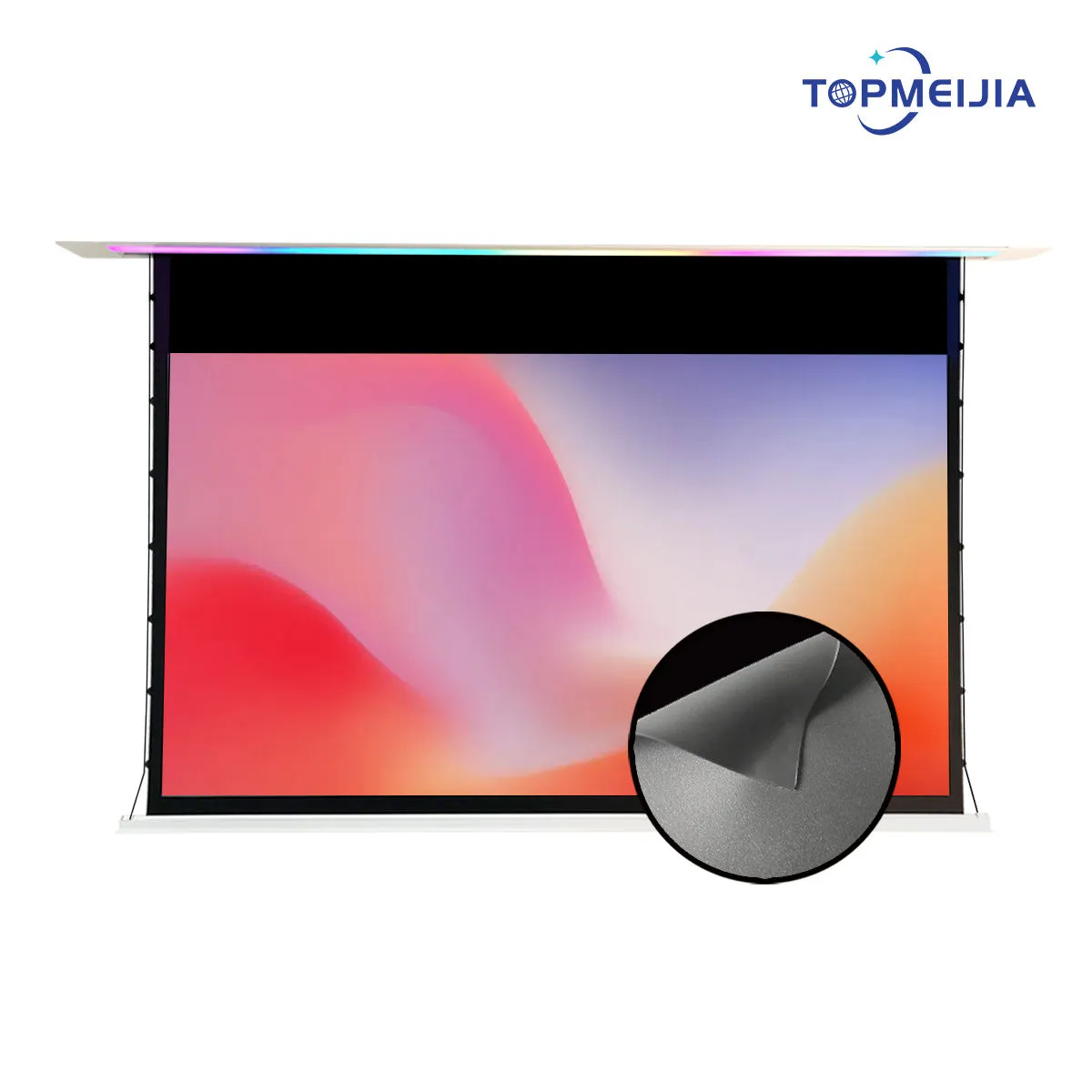 Luxury 92 Ceiling Recessed Modern Projector Screen With Voice Control