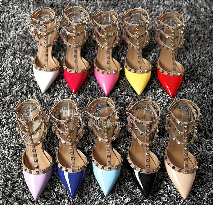 Woman Shoe Lady's Pointed Toe high heeled designer shoe chains sandals designer formal fashion ladies summer classic wedding party resort top design Size 35-43