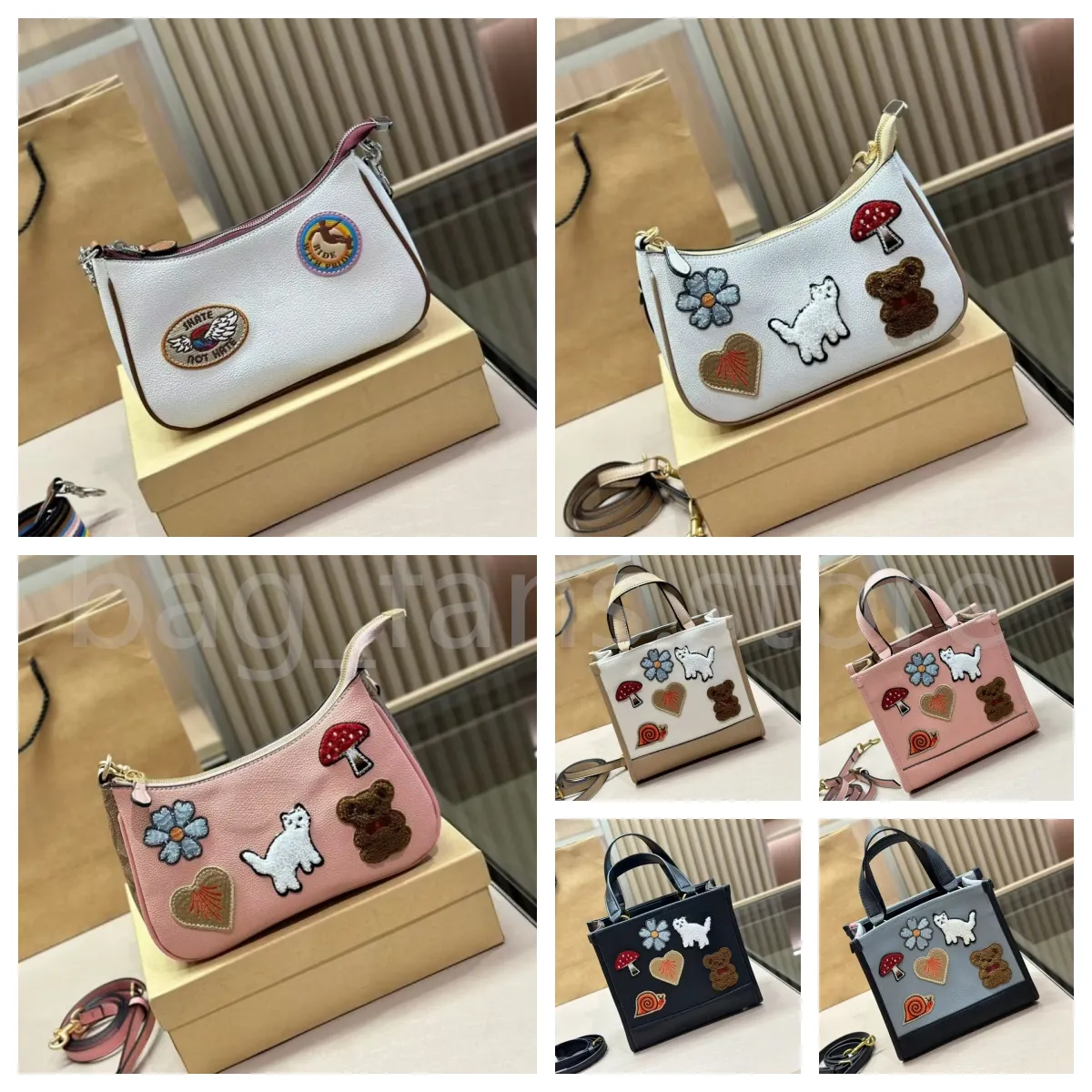 Högkvalitativ axelväskor för kvinnliga modedesigner Animal Series Tote Bag Mahjong Bag med lådgåvor 25228