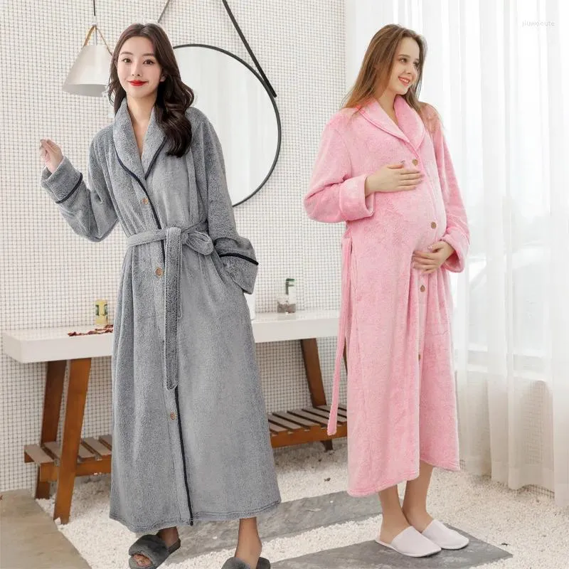 Women's Sleepwear Night Gown Arrival Autumn Winter Unisex Bathrobes Thick Flannel Fat High Quality Pajamas Bridesmaid Robes Kimono