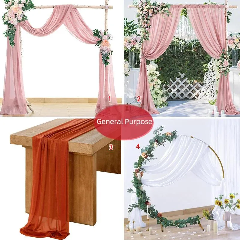 Curtain Wedding Arch Draping Fabric 1 Panel 28" X 20Ft Dusty Rose Sheer Backdrop For Ceremony Party Ceiling Decor