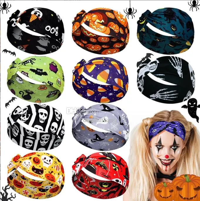 Cadılar Bayramı Head Band Noel Kostüm Komik Cosplay Kafatası Korsan Kabak Bowknot Head Band Yoga Çalışan Ter Bandı Saç Bandı Saç Aksesuarları