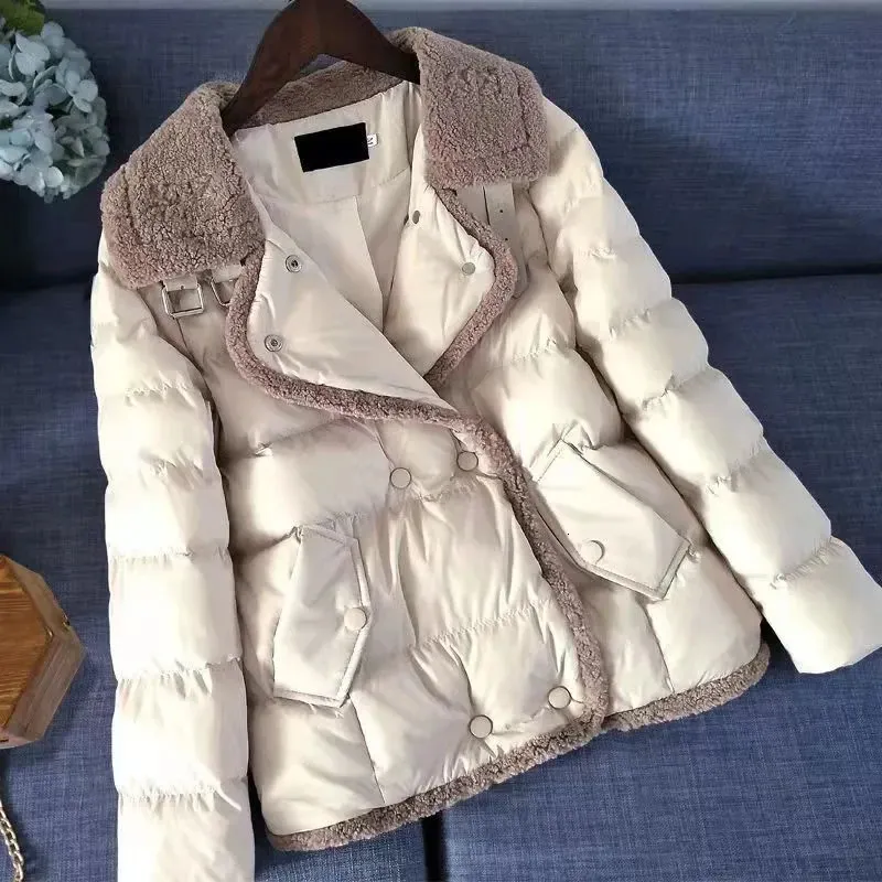 Parka da donna in piumino invernale imbottito in cotone, cappotto corto allentato corto e casual ispessito coreano 231016