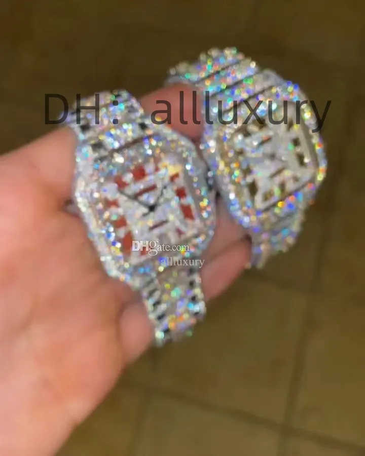 luxe horloges herenhorloge designer horloges hoge kwaliteit beweging horloges mannen moissanite horloge iced out horloge diamanten horloge montre automatisch mechanisch horloge 137