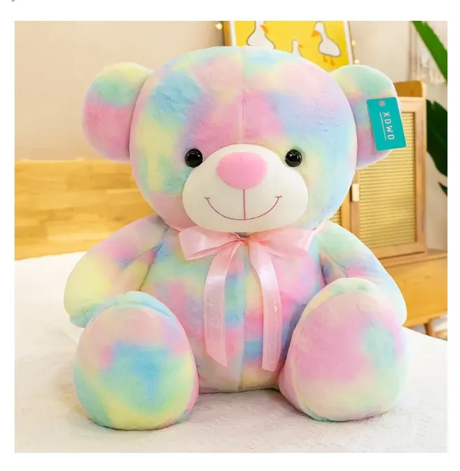 Kleurrijke koude teddybeer knuffel grote zachte super schattige beren pop kussen baby vriendin kerstcadeau decoratie